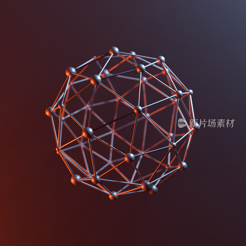 一个概念的分子在微背景- 3D渲染